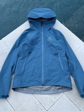 ARC'TERYX Women's Sz M Zeta SL GoreTex Rain Jacket Blue Teal 2021